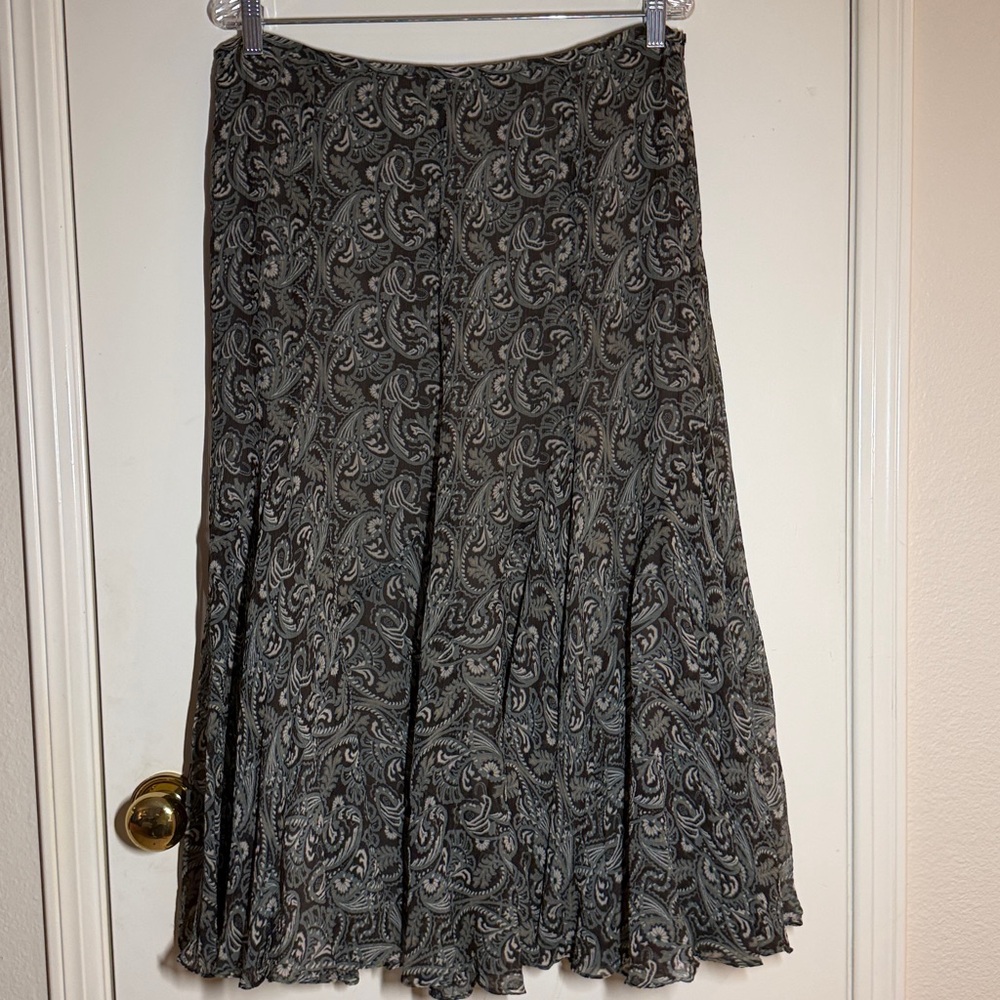 Jones New York Women’s Paisley Print 100% Silk Skirt Print